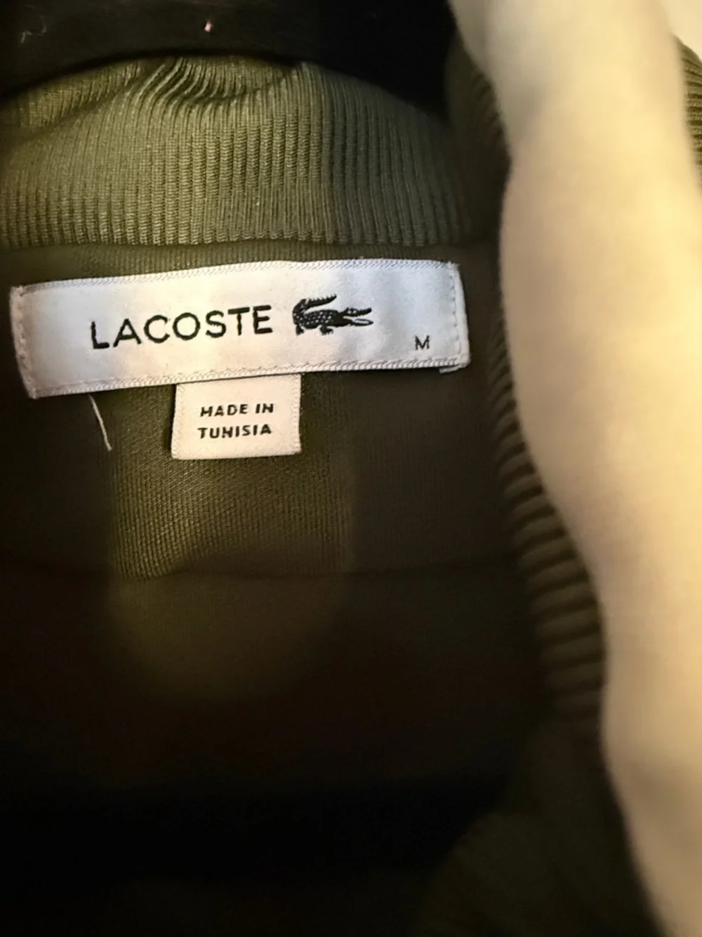 Lacoste Olive Green Full Zip Track Jacket Men’s Medium White Zip Minimal Sport - Picture 2 of 10